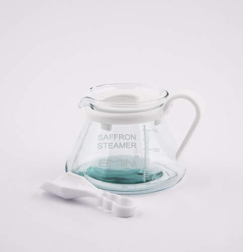 قوری زعفرانی تارا درجه دار (پیمانه دار) سفید